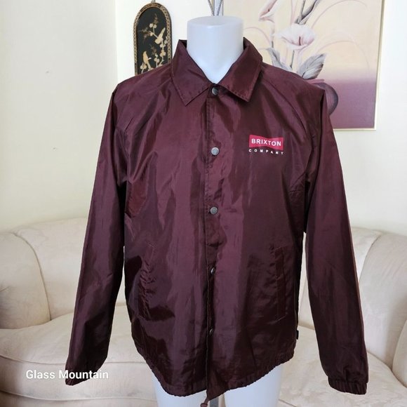 Brixton Maroon Windbreaker Jacket - Picture 1 of 13